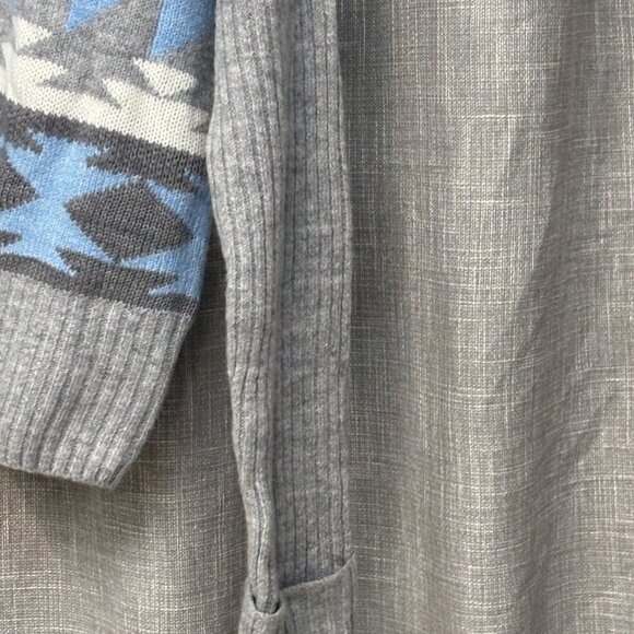 a.n.a. Women’s Nordic Pattern Crew Neck, Mixed Stitch sweater, Blue/Gray Sz. L - Picture 9 of 12